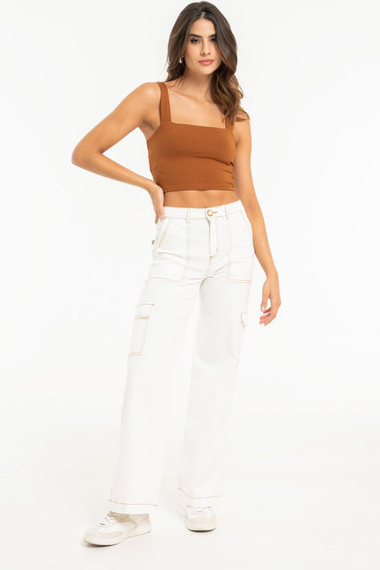 PANTALON CARGO IVORY