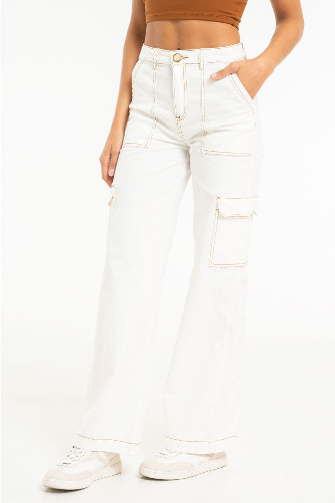 PANTALON CARGO IVORY