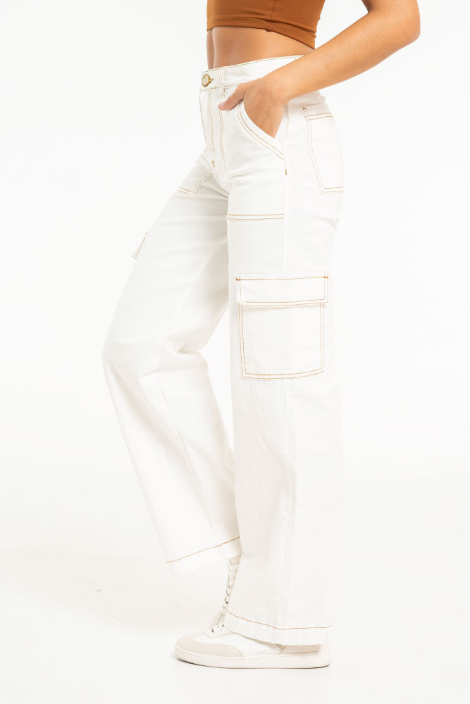 PANTALON CARGO IVORY