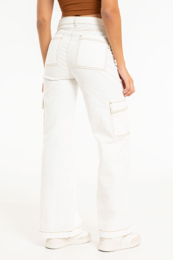 PANTALON CARGO IVORY