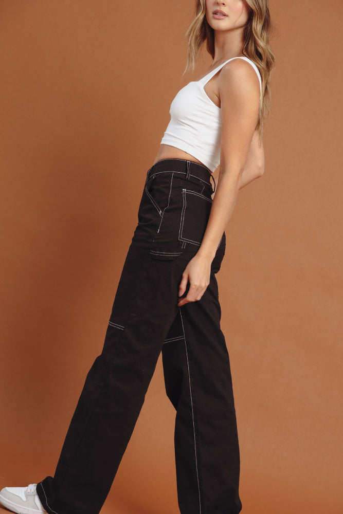 PANTALON NEGRO CONTRASTE