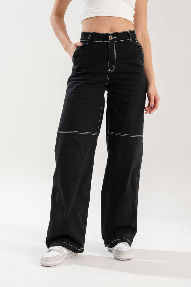 PANTALON NEGRO CONTRASTE