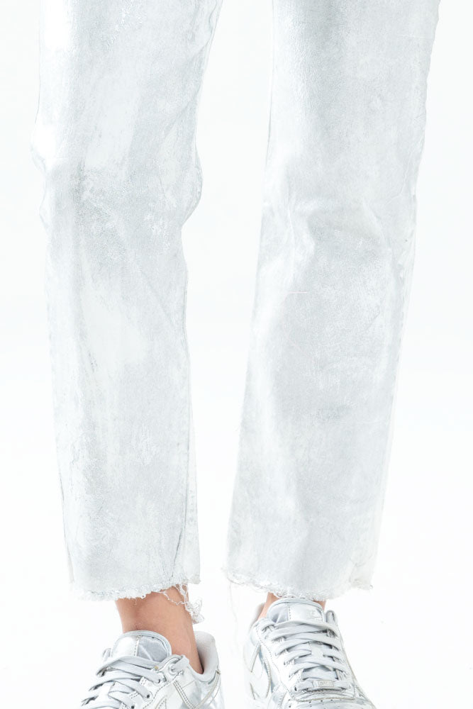 PANTALON STRAIGHT FOIL PLATA