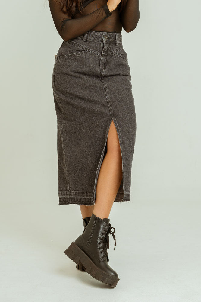 FALDA BLACK DENIM