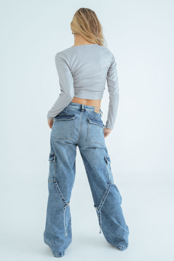 JEANS CARGO CHARRETERA