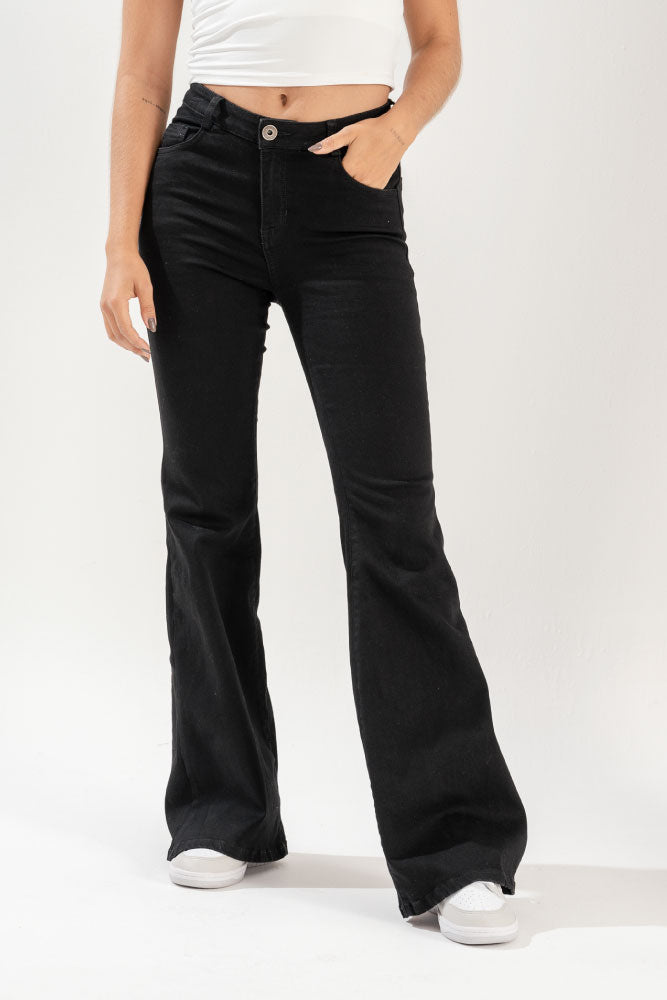 JEANS FLARE NEGRO